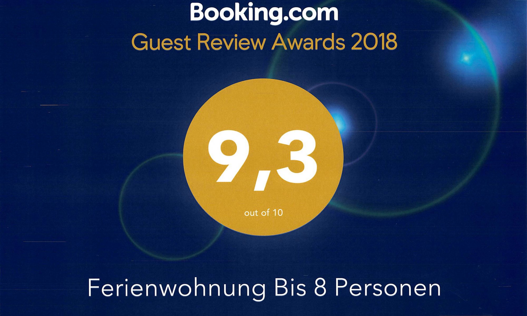 Booking Guest Award Ferienwohnung Erlangen Herzogenaurach 2018