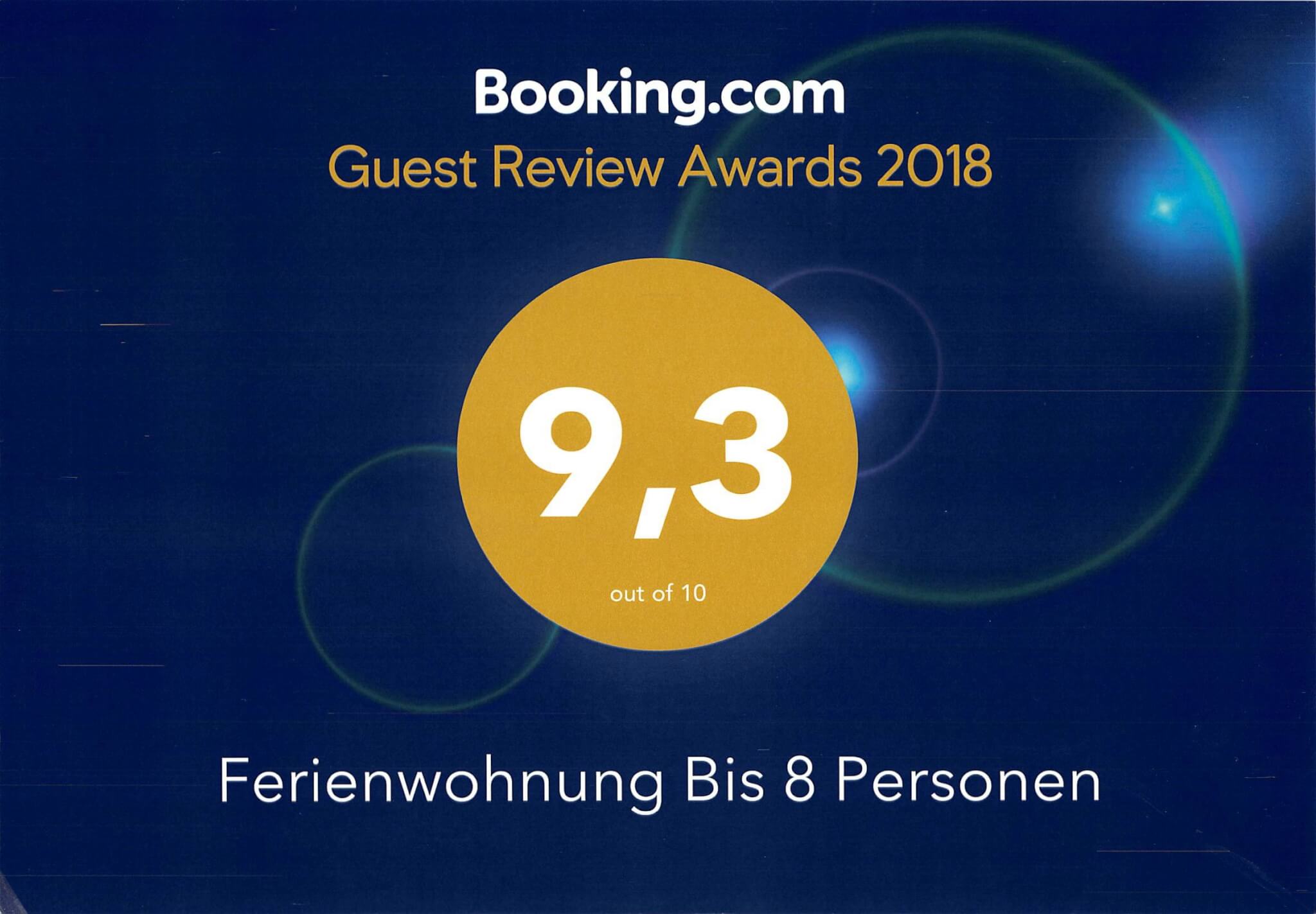 Booking Guest Award Ferienwohnung Erlangen Herzogenaurach 2018